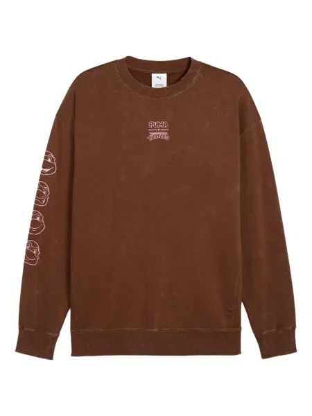 Hanorac crewneck Puma cu decolteu rotund maro