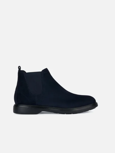 Chelsea boots Geox z nubuku modrá