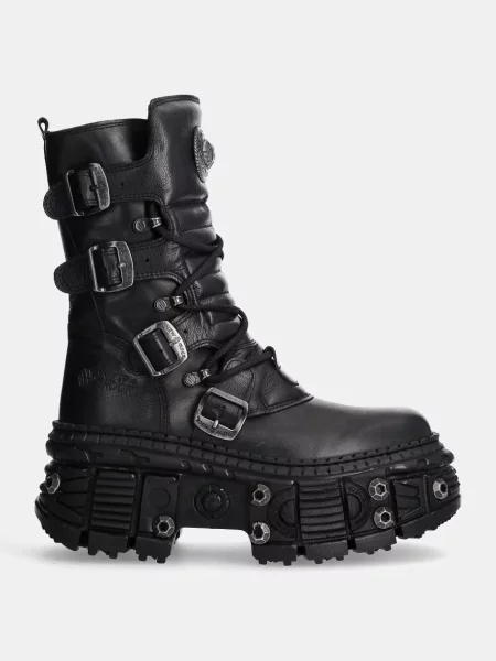New Rock Kožené workery Itali Negro Nomada Negro + Tank Casco Negro čierna