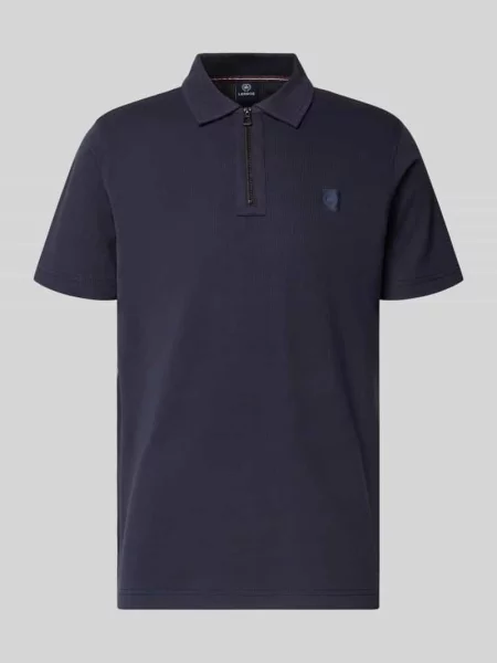 Koszulka polo o kroju regular fit z detalem z logo Lerros czarna