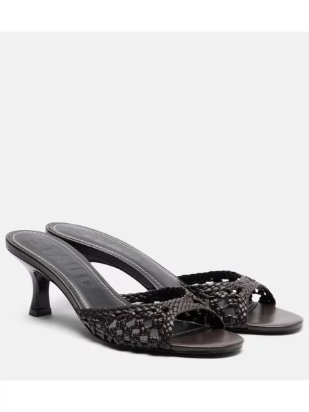 Papuci tip mules Staud din piele maro