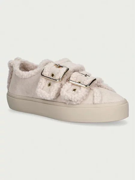 INUIKII Sneakers Low | shearling | piele întoarsă bej