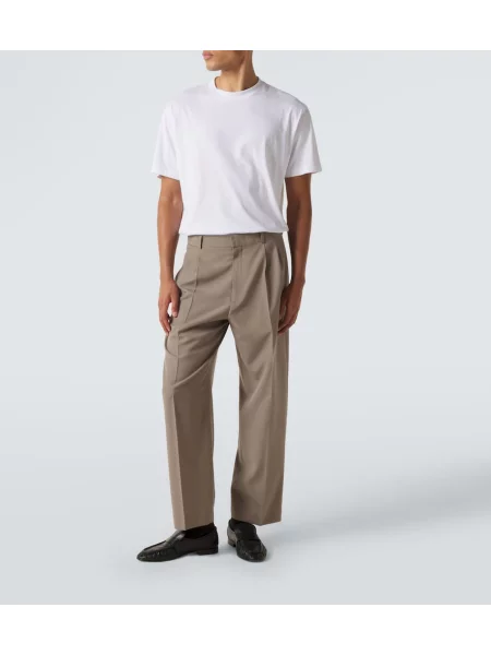 Pantaloni The Row de lână gri