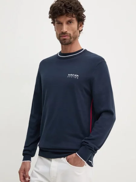 Пуловер Red Bull Racing x Pepe Jeans тъмносиньо от лека материя червено
