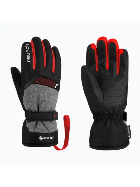 Детски скиорски ръкавици Reusch Flash Gore-Tex black/black melange/fire red черно