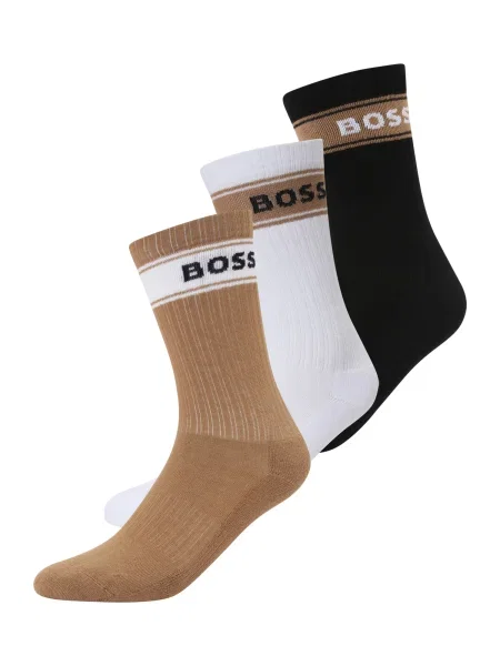 BOSS BLACK Șosete 3P QS Rib Stripe CC alb