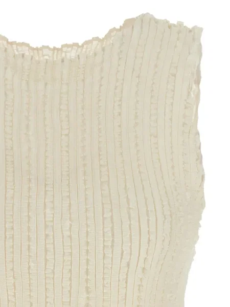Top Issey Miyake plisat alb