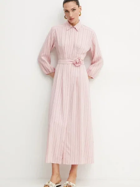 Marella sukienka DENIS maxi prosta różowy
