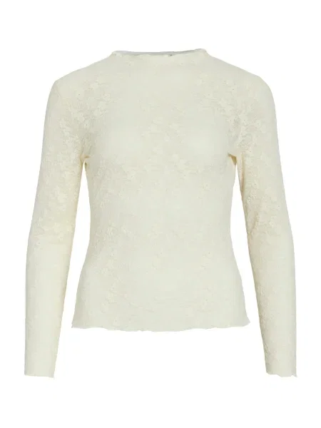 VILA Tricou VIFAY lână alb