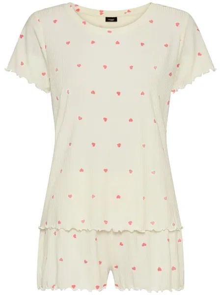 VIVANCE Kratke hlače za spanje roza / naravno bela