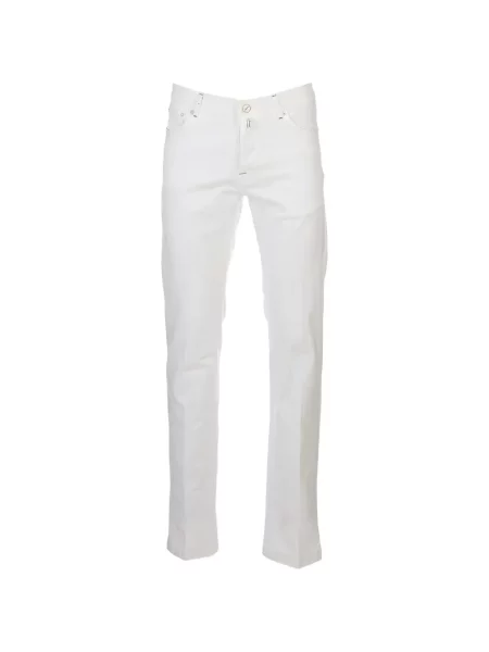 Blugi Kiton cu 5 buzunare alb