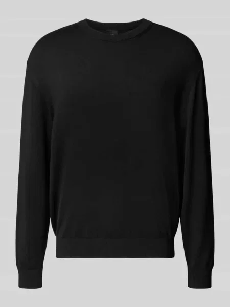Sweter z dzianiny z okrągłym dekoltem Armani Exchange czarny