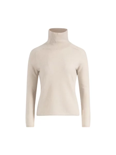 Sweter z golfem Max Mara wełniany do golfa beżowy