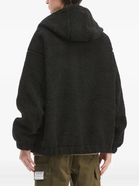 Geacă Fingercroxx cu broderie din fleece cu glugă negru