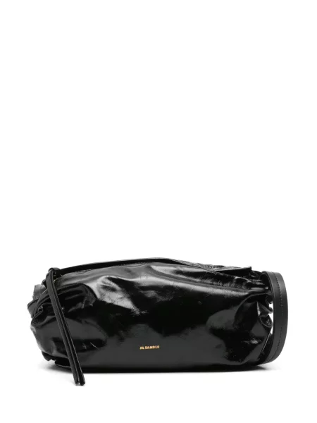Geantă Jil Sander din piele cu imagine negru