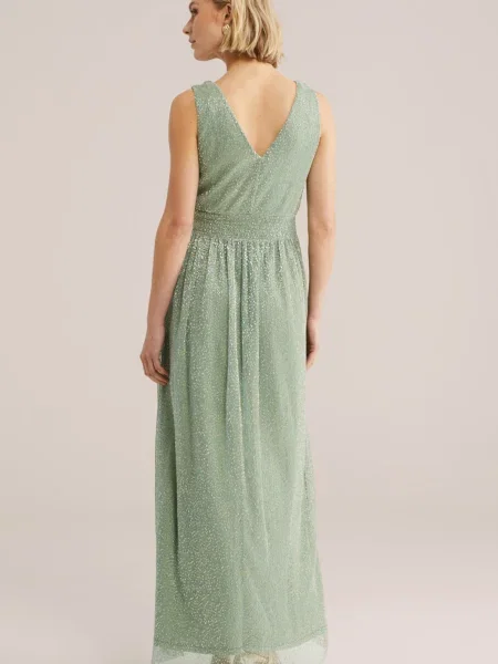 WE Fashion Rochie de seară auriu / pastel verde