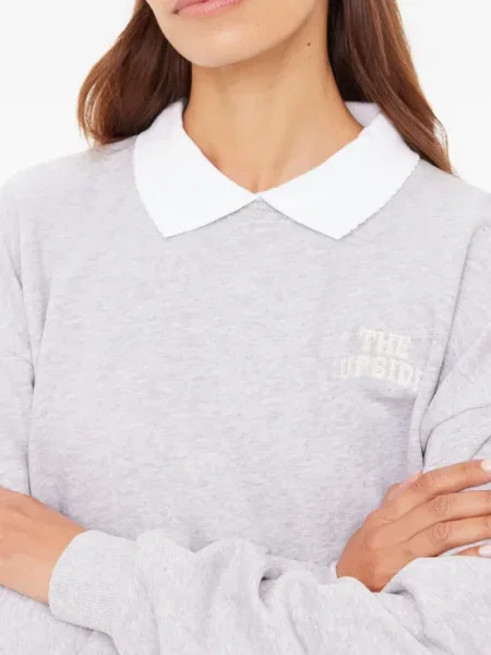 Pulover The Upside cu decolteu rotund gri