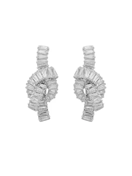 Swarovski Akcesoria Kobieta Szary ONE SIZE Kryształowe Kolczyki Matrix białe