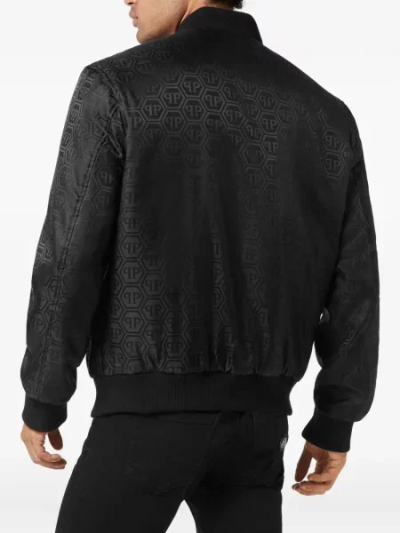 Geacă bomber Philipp Plein din jacard negru