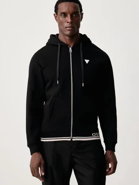 Guess hanorac cu și glugă pentru bărbați cu negru