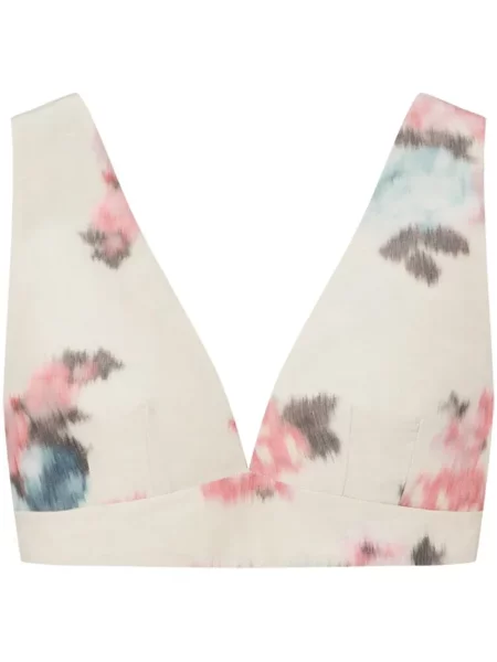 Top Philosophy Di Lorenzo Serafini cu model floral cu decolteu în V