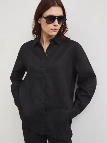 Medicine koszula lniana czarna