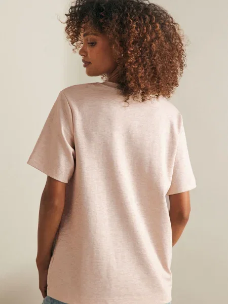 Next Tricou bej / negru alb