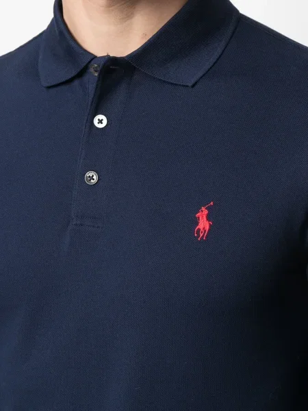 Pulover Polo Ralph Lauren lung de jumătate de fermoar stretch albastru