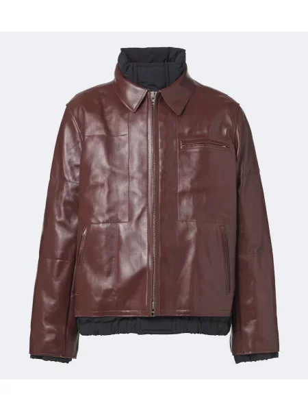 Geanta de piele Sacai maro