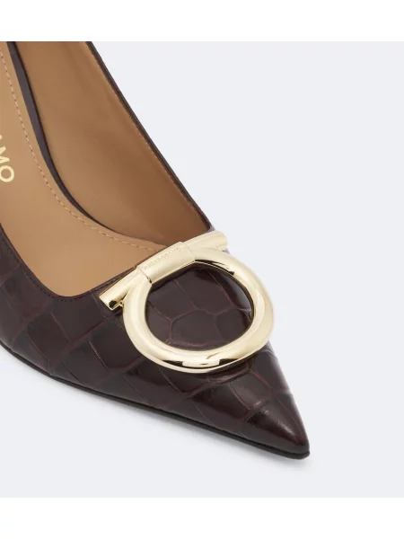 Pantofi cu toc Ferragamo din piele maro