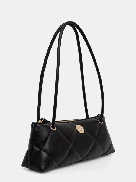 Twinset geantă baguette pentru femei cu imitație de piele negru