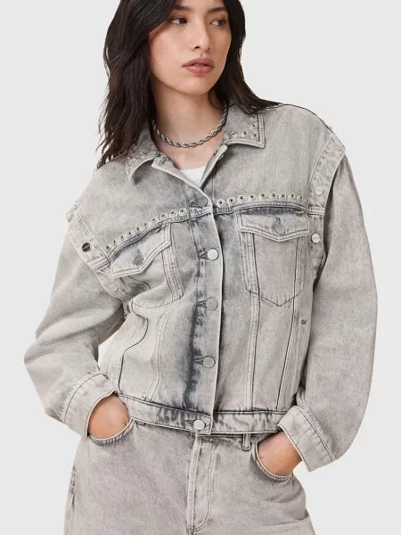AllSaints geacă de blugi din CHLO de tranziție oversize gri