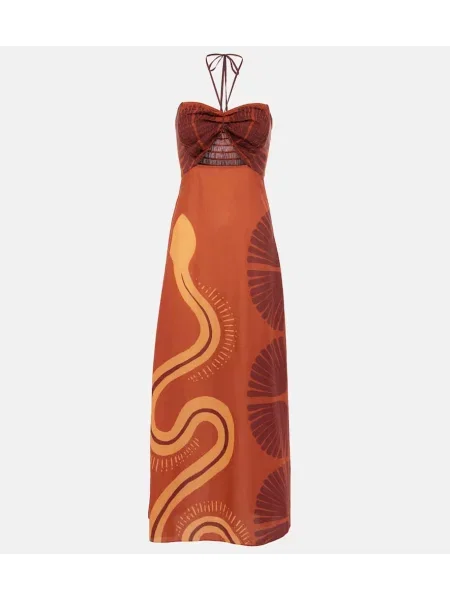 Rochie maxi Johanna Ortiz de costum maro