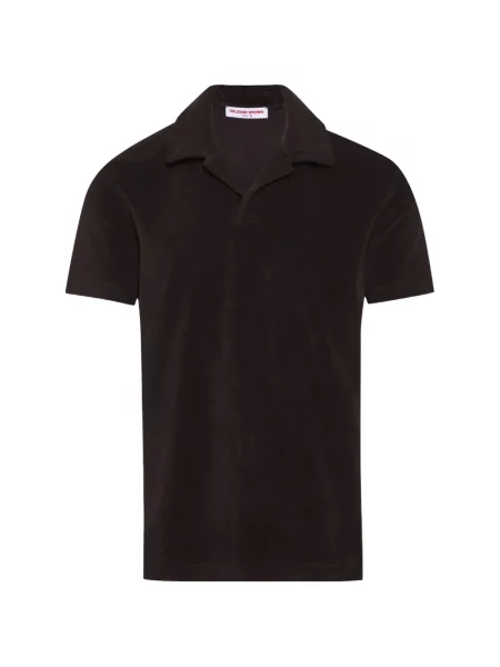 Gulerat tricou polo Orlebar Brown din material terry maro