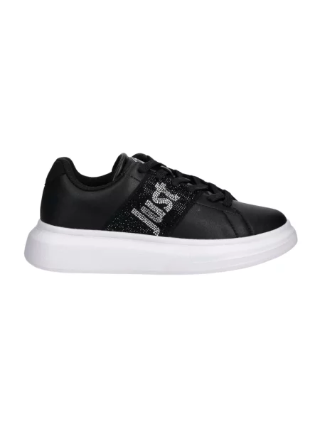 Sneakersy Just Cavalli skórzane na platformie czarne