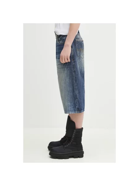 Martine Rose szorty jeansowe Zip Jean gładkie niebieski