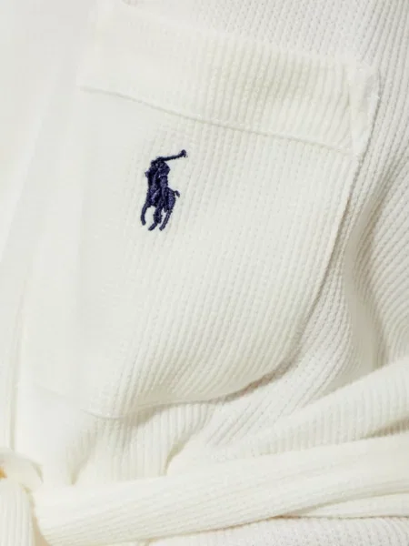 Къс топ Polo Ralph Lauren бродиран на райета сиво