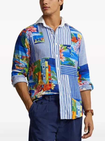 Ursuleț de pluș tricou polo Polo Ralph Lauren din țesătură twill clasic albastru