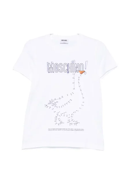 Scurt tricou Moschino cu imagine alb