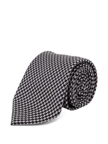 Cravată Tom Ford de mătase cu imprimeu geometric negru