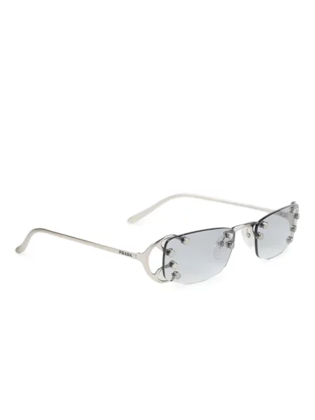 Saulės akiniai Prada Eyewear su spygliais sidabrinė