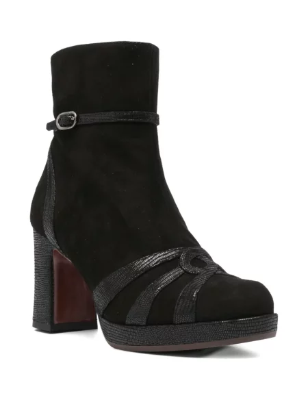 Botine Chie Mihara din piele de căprioară cu cataramă negru