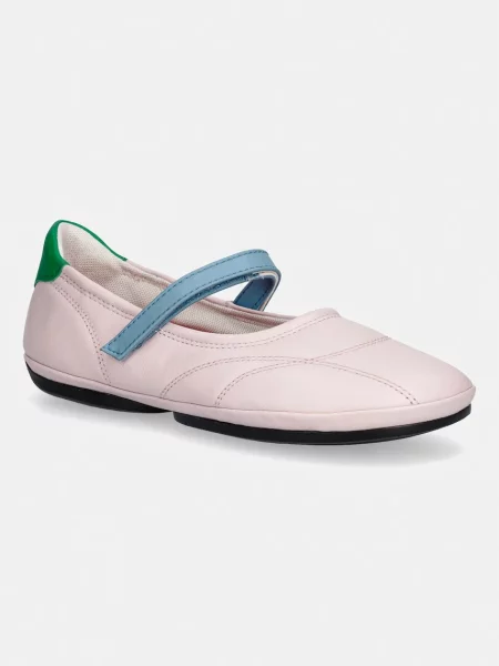 Camper balerini din piele TWS roz