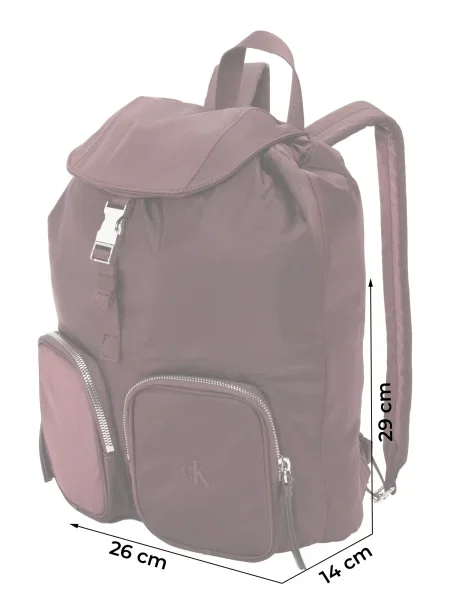 Calvin Klein Ruksak Pocket Nylon Flap Backpack Tamnocrvena smeđa