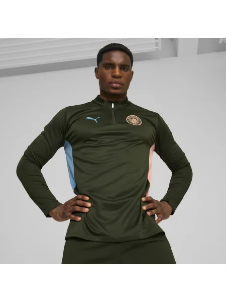 Bluza treningowa Manchester City z zamkiem PUMA Myrtle Bold Blue Green niebieska