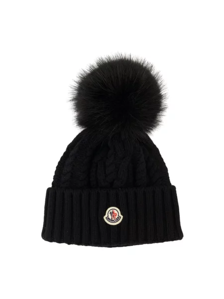 Czapka Moncler z kaszmiru czarna