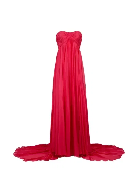 Rochie maxi Roberto Cavalli fără bretele roz