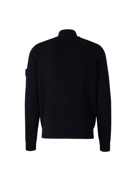Dzianinowy kardigan Stone Island z kamieniami niebieski