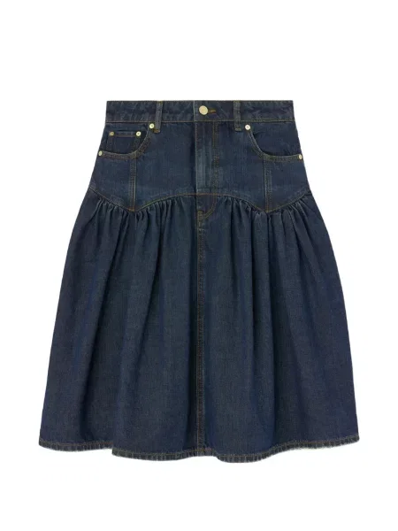 Fustă din denim Ganni albastru