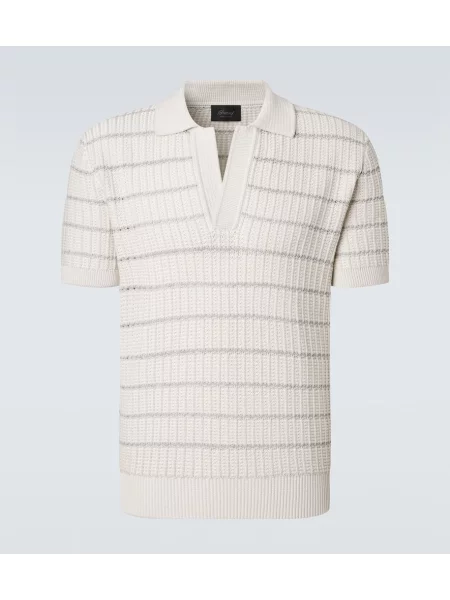 Polo Brioni cu broderie de in alb